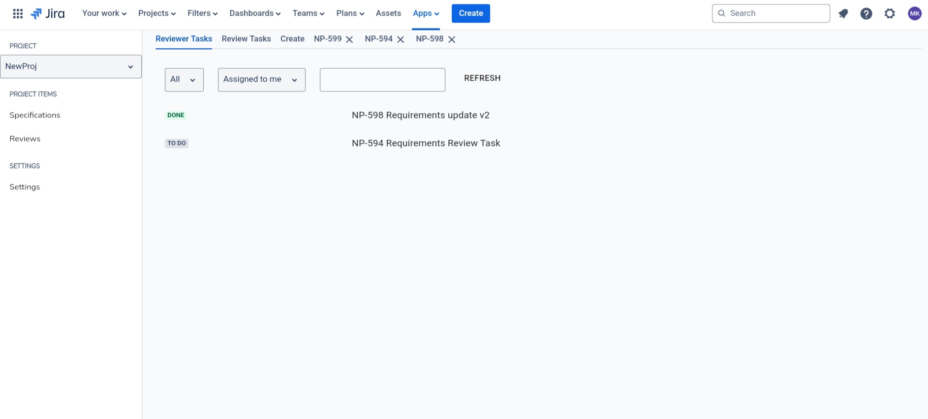 Review System Interface