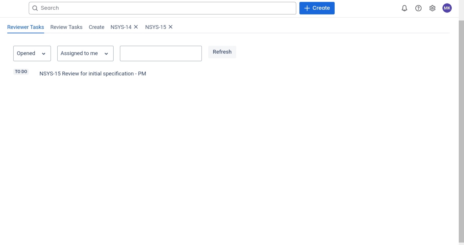 Review Tasks List